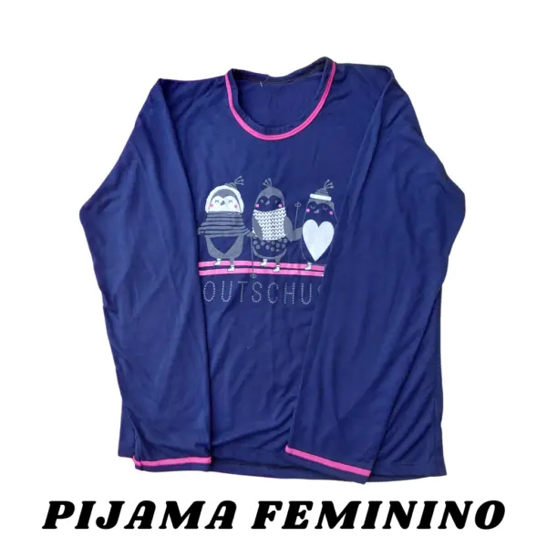 PIJAMA FEMININO MANGA LONGA - AZUL - Imagem 2