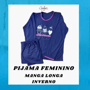 PIJAMA FEMININO MANGA LONGA - AZUL