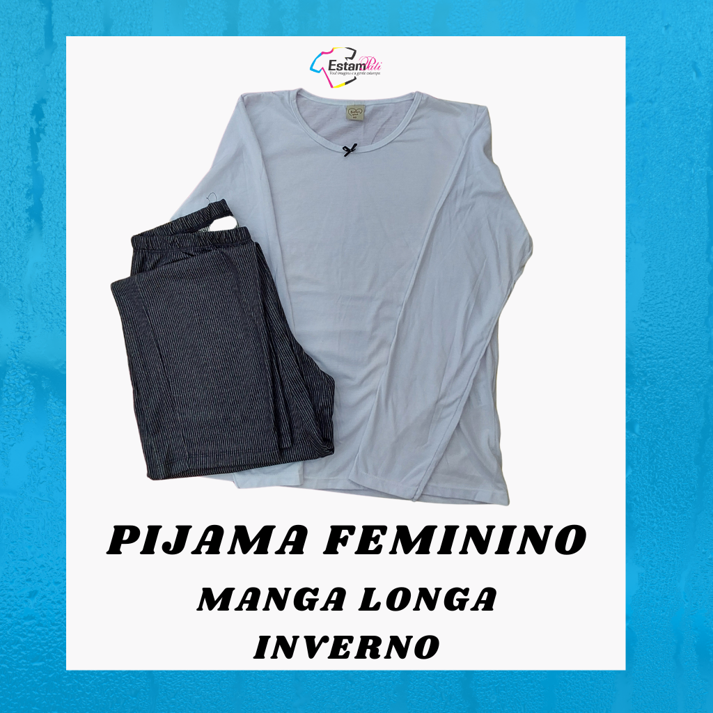 pijama feminino - branco - estampati