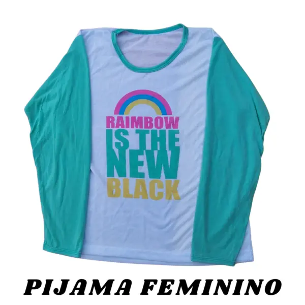 PIJAMA FEMININO MANGA LONGA - VERDE - Imagem 2